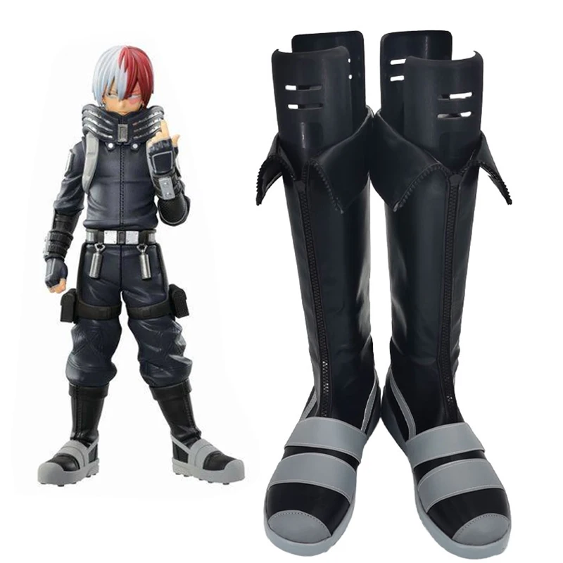 

Anime My Hero Academia Todoroki Shoto Cosplay Shoes Role Play Boots Cosplay Shoes Women High Boots Shoes With Bow
