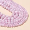 7A Natural Kunzite Purple Spodumene Stone Beads Round Loose Spacer Bead For Jewelry Making Findings Diy Bracelet Charm Accessory 5