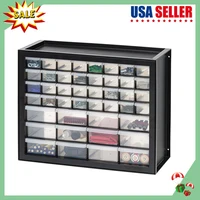  USA 44 Drawer Stackable Storage Cabinet for Hardware Parts Crafts, Black Small Brick Organizer Utility Chest 1