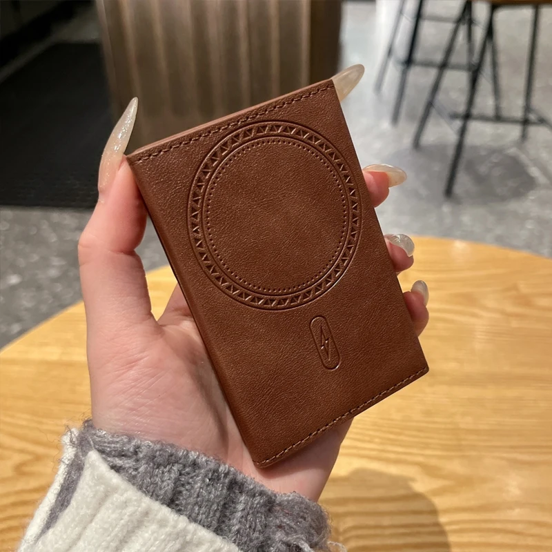 Magnetic Tri-Fold Cardholder with Strong Magnet Clip – Stand and Magnetic Wallet