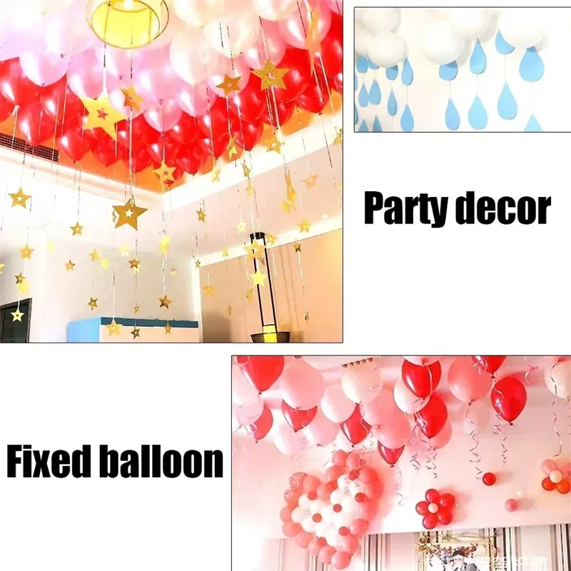 1-10 Blatt Ballonbefestigung Klebepunkt Wandaufkleber Geburtstagsfeier Hochzeit Weihnachtsdekoration Aluminiumfolie Globos Zubehör – Detail 2