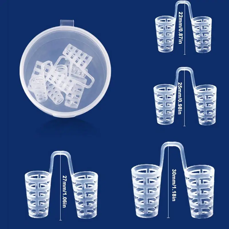 Anti Snoring Nose Plugs 4pcs Nose Tubes For Breathing Hollow Silicone Stop Snoring Vents Healthy Sleeping Helper Home nose clip nostril opener dilators