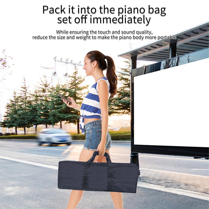 61 Key Electronic Piano Portable Foldable Multi-function Digital Piano LCD Sustain Pedal Portable Bag Keyboard Instrument