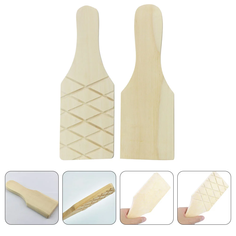 

2 Pcs Tool Pottery Wooden Clapper Portable Clay Modeling Board Underglaze Transfers for