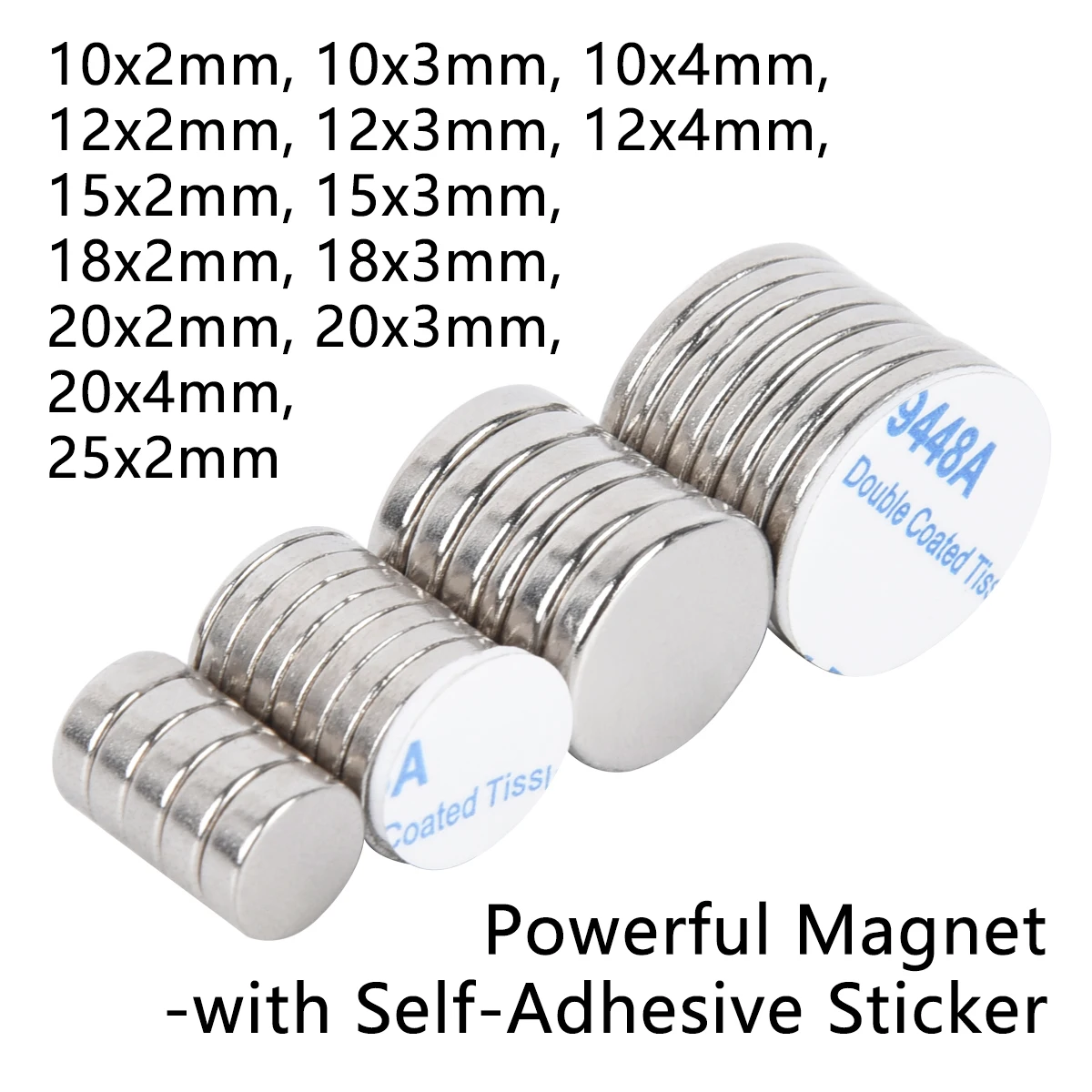 Rare Earth Magnetic Disc Double-Sided Adhesive Small Powerful Round Neodymium Magnet for DIY Fixation Crafts Kitchen Office round magnets,neodymium magnets,self adhesive magnets