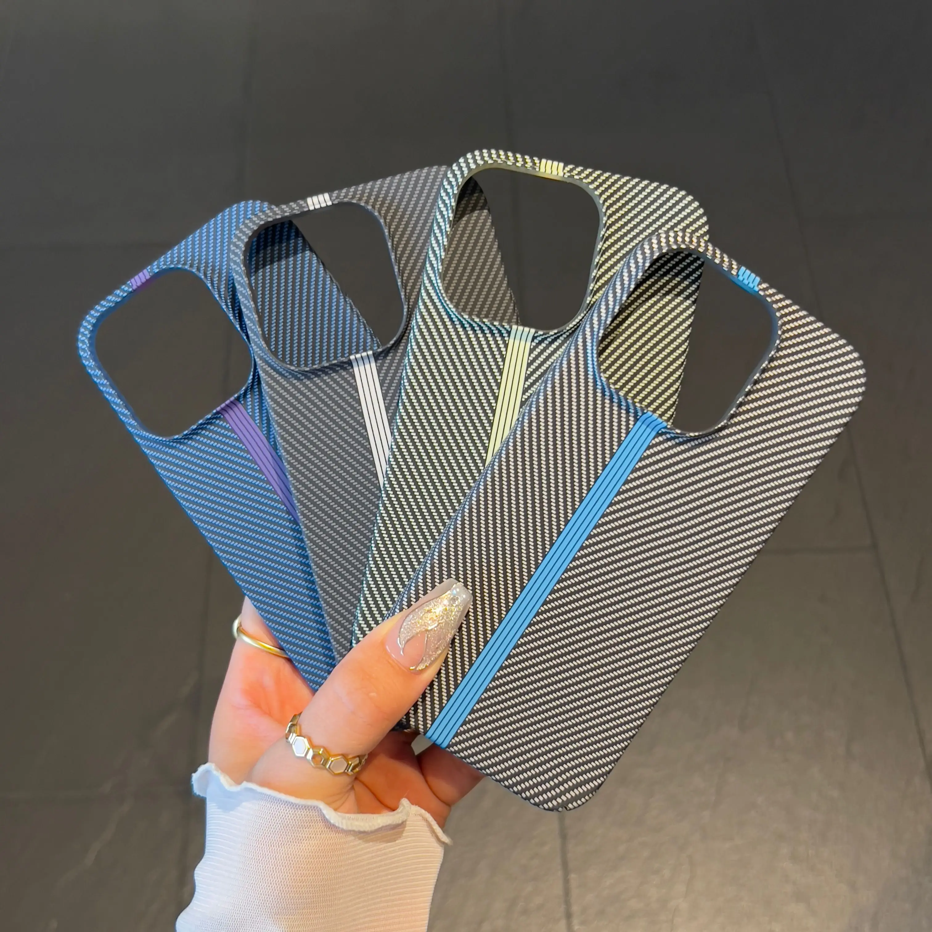 Sleek Carbon Fiber Shockproof Protective Bumper Case