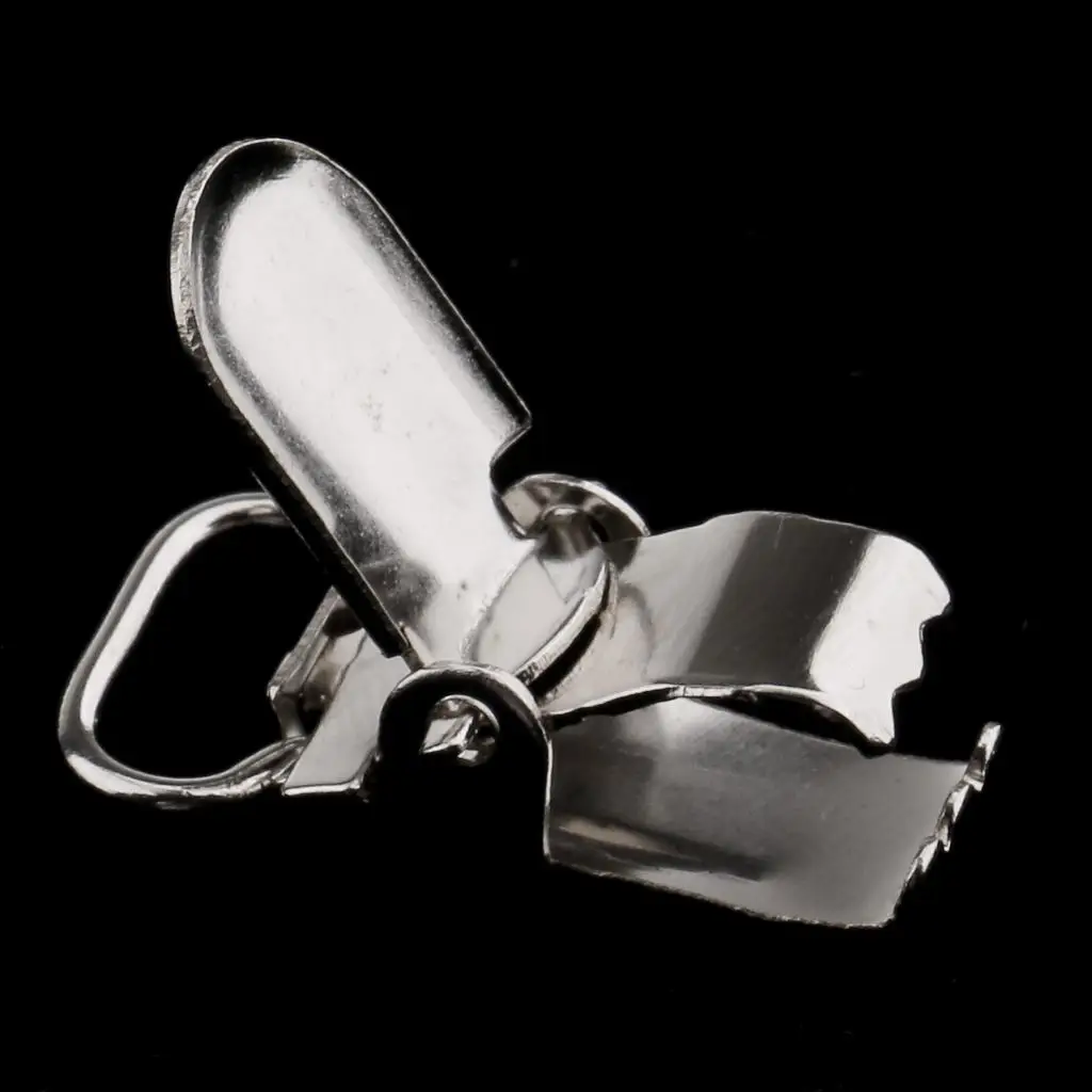 20 개/몫 금속  젖꼭지 서스펜더 클립 웨빙 더미 스트랩 홀더 공예 후크 공예 봉제 도구 28x10mm 실버
