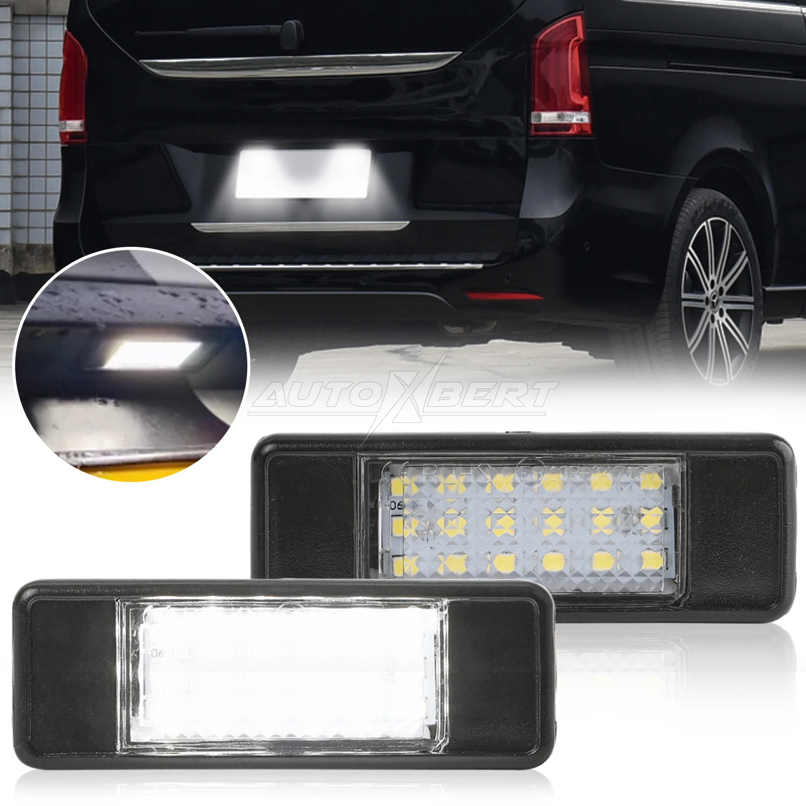

2Pcs Error Free LED License Plate Light Number Plate Lamp For Mercedes-Benz Vito Viano W639 2003-2014 Sprinter W906 2006-2018