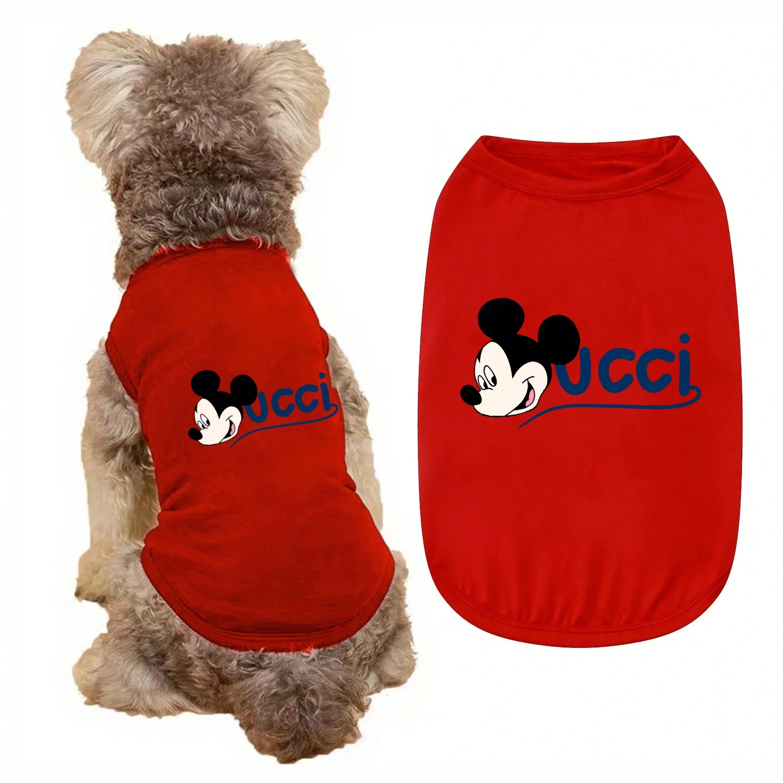 T-shirt Rouge Chien Mickey UCCI - Mode et Confort Animal