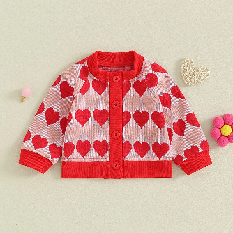 Valentines Day Infant Baby Girl Coat Knitted Jackets Newborn Sweater Winter Warm Cardigans Baby Thickened Outer Sweaters