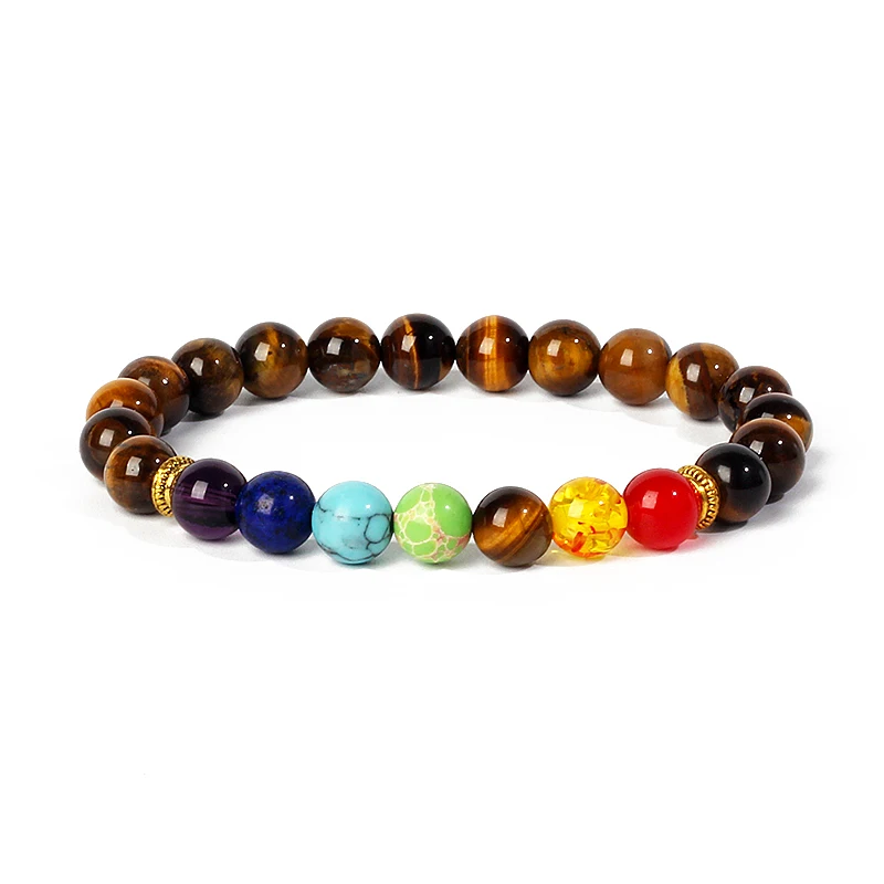 7 Chakra Diffuser Bracelets Men Women Natural Lava Stone Crystal Healing Anxiety Jewelry Mandala Yoga Meditation Bracelet Gift