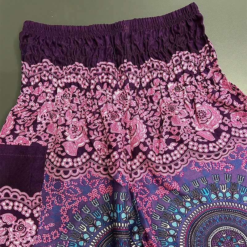 Women Hippie Pants Boho Loose Yoga Pants Rayon Pocket Female Beach Clothing Daily Harem Baggy Jogging Outdoor High Waist Printed sports pants,yoga pants,women wide leg pants,women harem pants