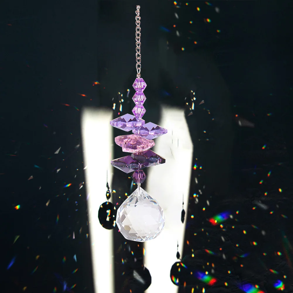Crystal Wind Chime Summer Rainbow Maker Crystal Prism Pendant Healing Rainbow Light Catcher Window Sun Catcher Gift