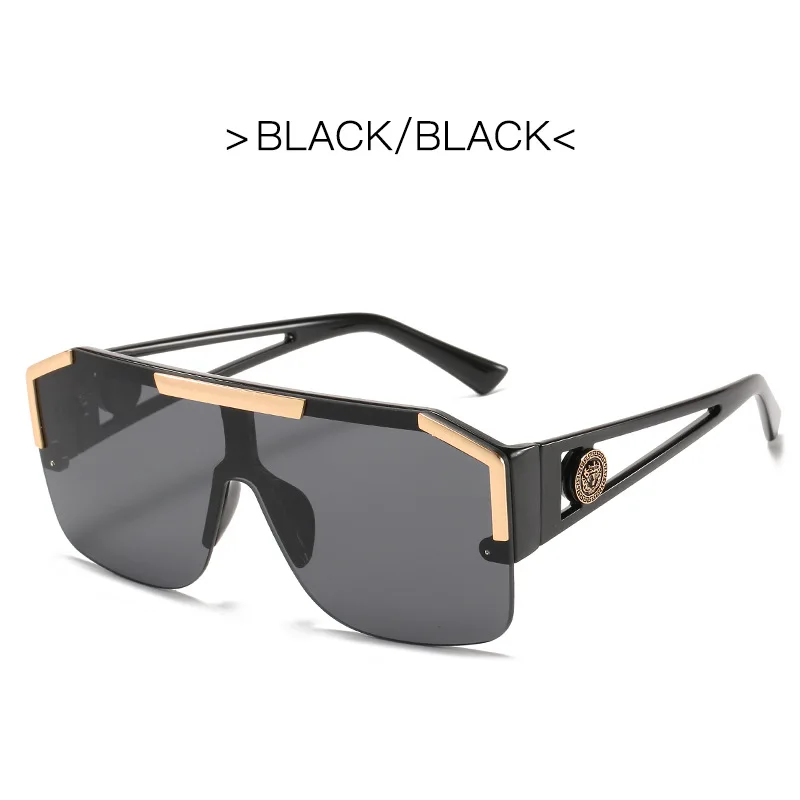 

New fashion large frame integrated glasses Europe and the United States trend sports style transparent dazzling sunglasses
