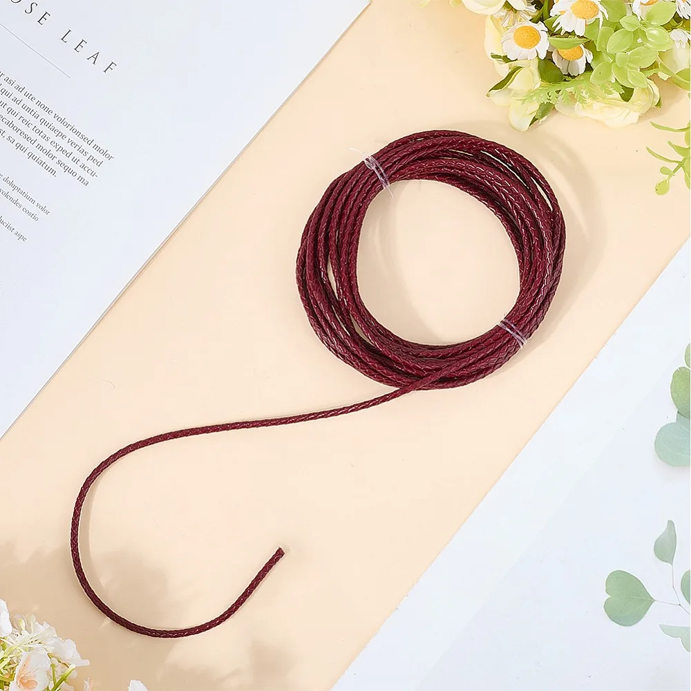 5야드 가죽끈 원형 코코넛 브라운 3mm