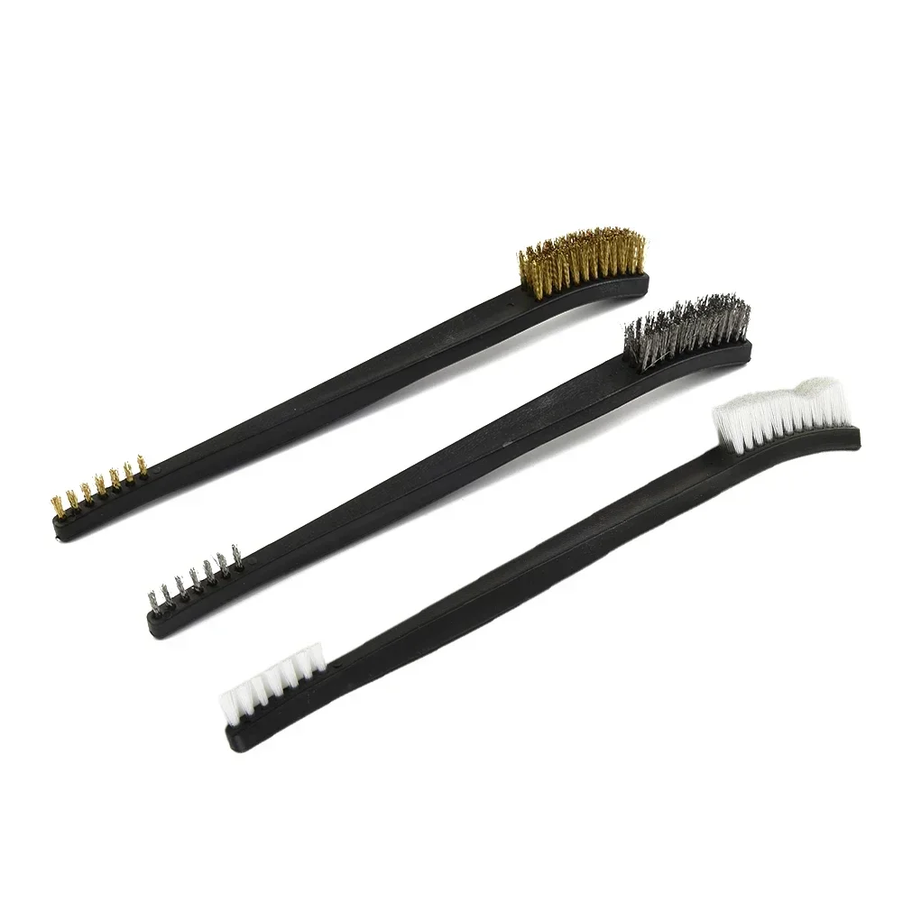 1pc Double Head Wire Brush Set Steel Brass Nylon Cleaning Polishing Metal Rust For Light Metal Spark Plugs Battery Cleaning cleaning brush wire brush stainless steel wire brush wire brush set cleaning brush set wire cleaning brush