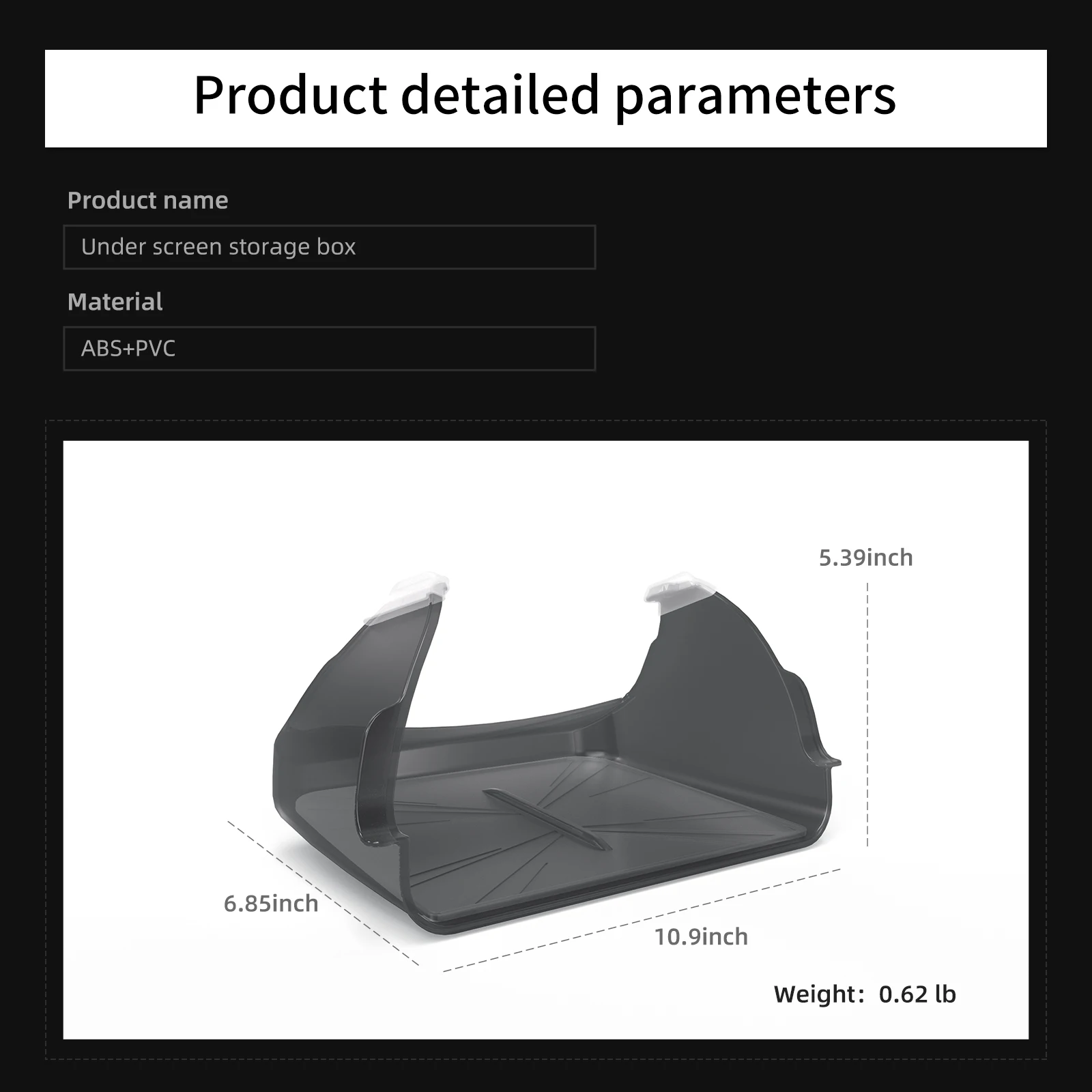 Für Tesla Model Y Juniper/Model 3 Highland/Model Y L 2025 2026 Auto-Aufbewahrungsbox unter dem zentralen Steuerbildschirm Aufbewahrungsfach – Detail 1