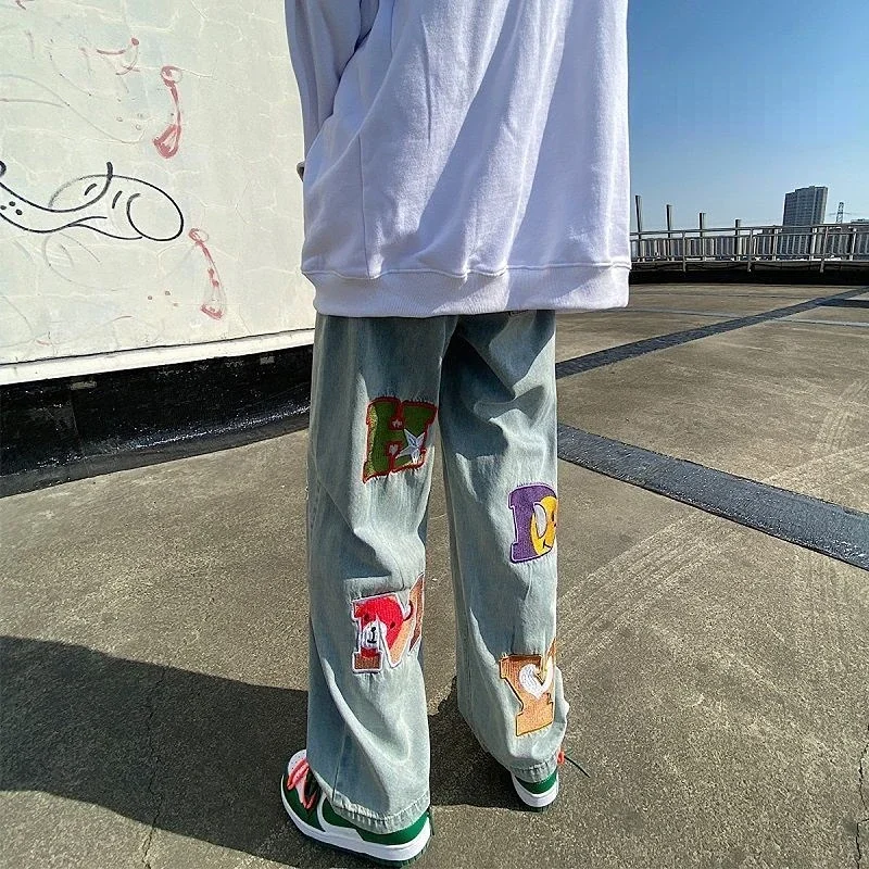 Jeans Da Uomo Pantaloni Dritti Con Stampa Pantaloni Da Cowboy Da Uomo Hip Hop Graphic Cheap Original Designer Soft Regular Primavera Autunno Xs