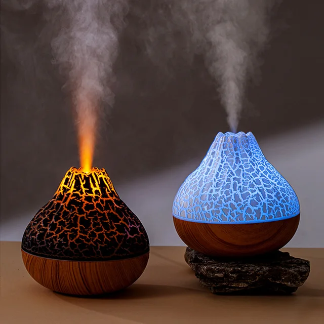 300ml Volcano Air Humidifier Desktop Electric USB Humidificadore Water Mist Diffuser Purifier Air Freshener With 7 Colors Night 2