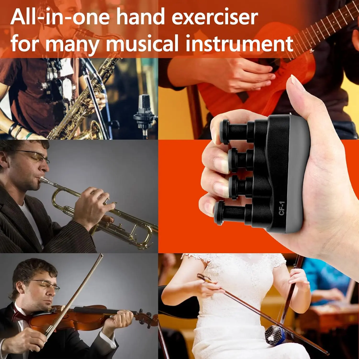 Finger Strength Trainer Finger Trainer Hand Grip Trainers Hand Grip Exerciser Hand Exerciser Finger Strengthener Guitar Players Finger Resistance Training Guitar Bass Speed Training