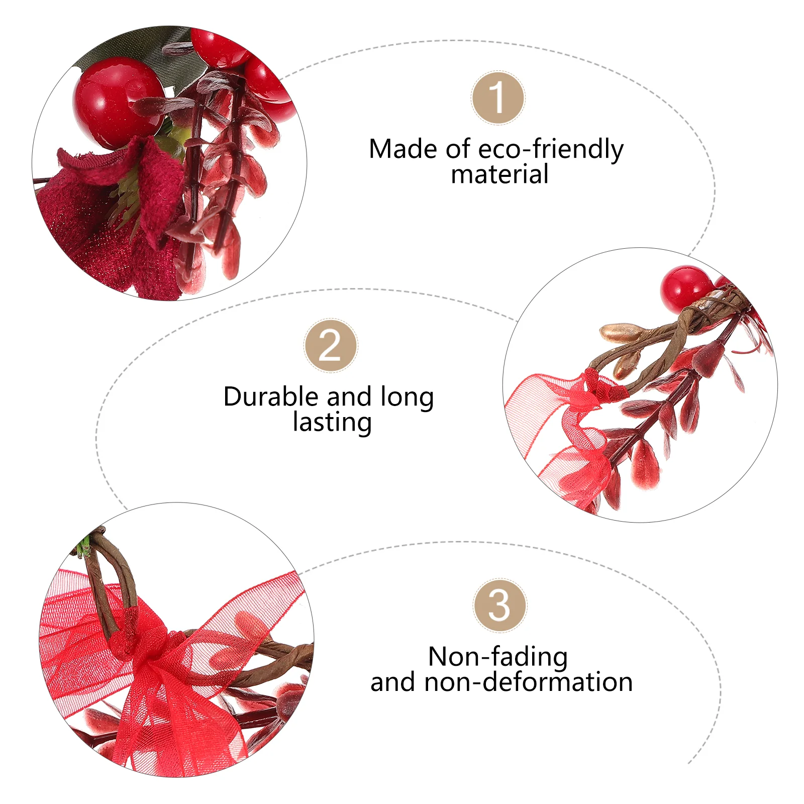 Christmas Wreath Unique Headdress Gingerbread Decorations Xmas Girl Hair Halloween Bride Wear Accessory Wedding 6