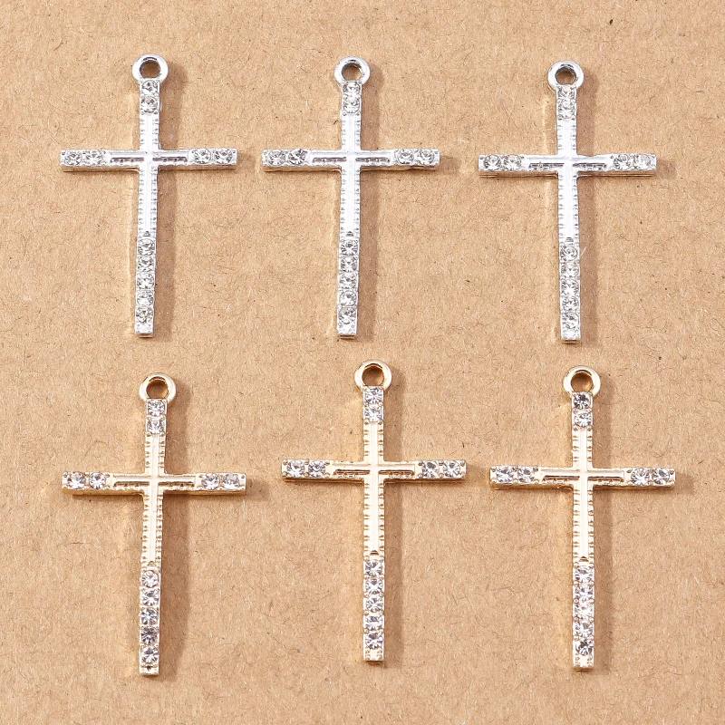 10 stücke Kristall Kreuz Charms Jesus religiösen Anhänger Charme für Schmuck Herstellung Ohrringe Halsketten Zubehör DIY Lieferungen – Detail 9