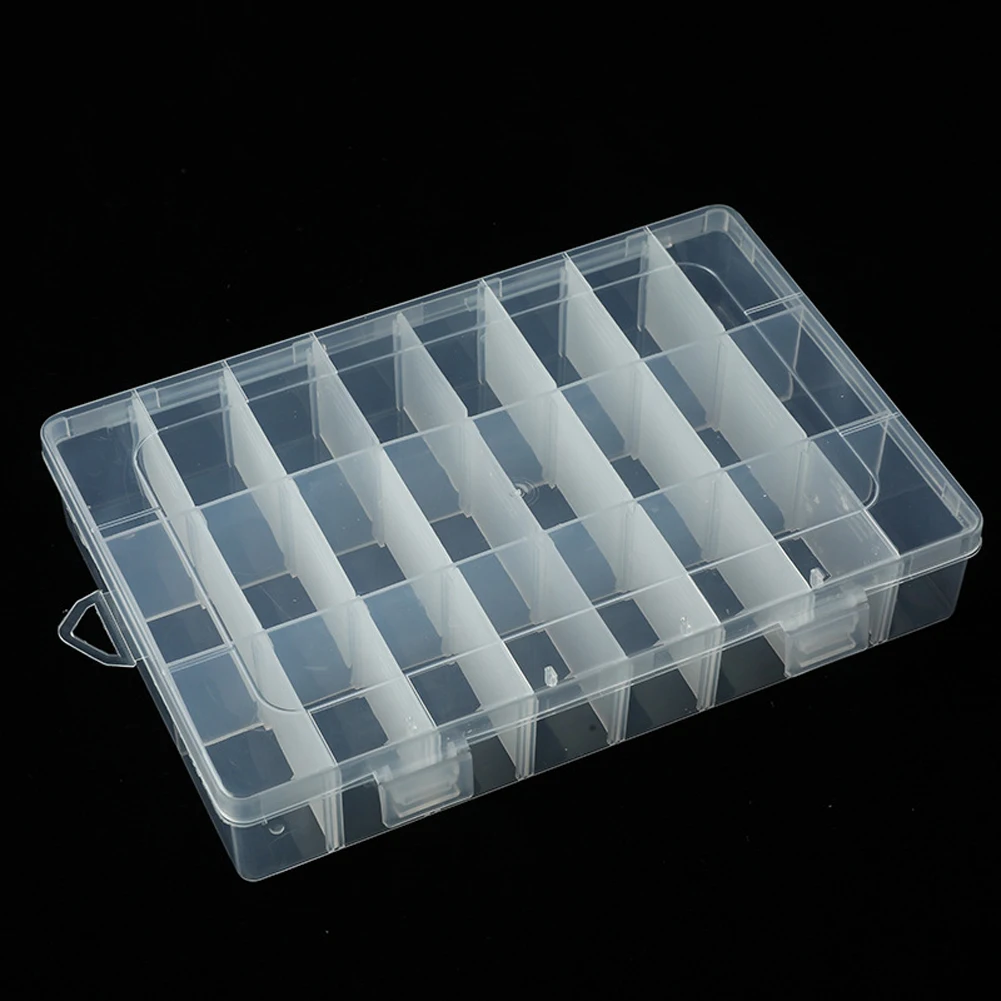 Parts Storage Box 24 Grids Compartment Plastic for Craft Parts Metal Parts Sewing Accessories