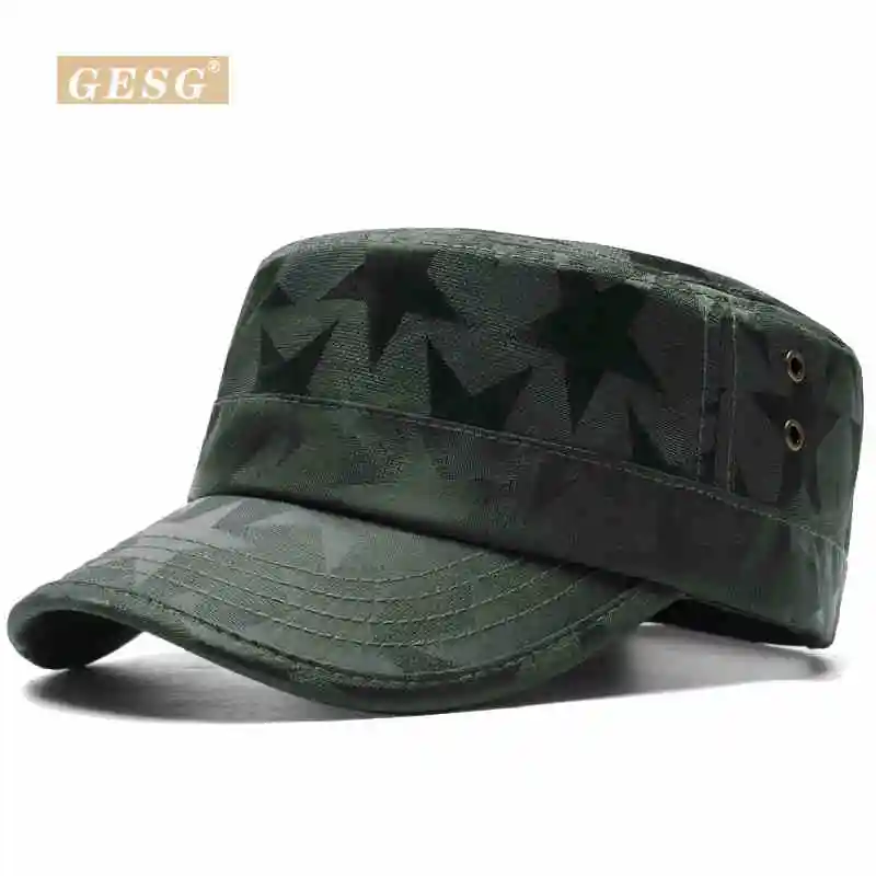 New camouflage flat-top men's quick-drying waterproof military cap field camouflage tactical cap back buckle instructor hat
