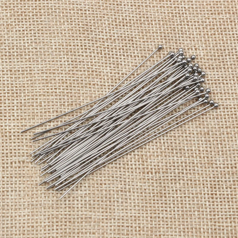 316 Stainless Steel Ball Pins Findings Ball Head Pins 100pcs/Lot 20-70 mm For Jewelry Making DIY Supplies Accessories