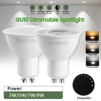 4-20pcs GU10 Led Spotlight Bulb dimmable warm cold white light 120° 38° 3000K 4000K 6000K for home bedroom derec Recessed Light