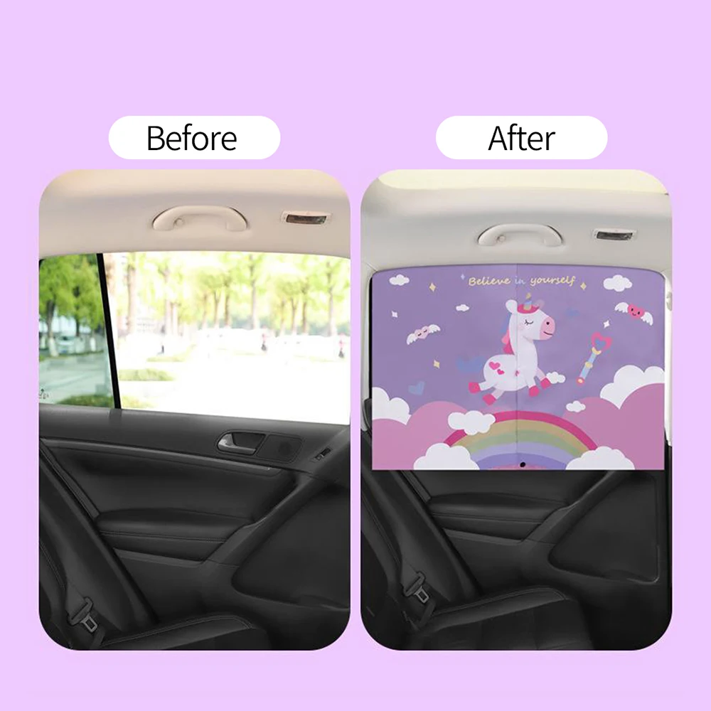 Cartoon Spaceman Magnet Car Sunshade Cover