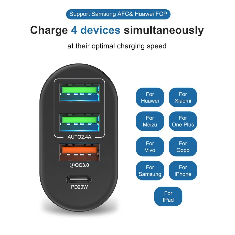USLION Quick Charger USB Type C Fast Charging Charge 20W QC3.0 PD3.0 EU US KR UK AU Charger Adaper For Iphone 15 Laptop Charger