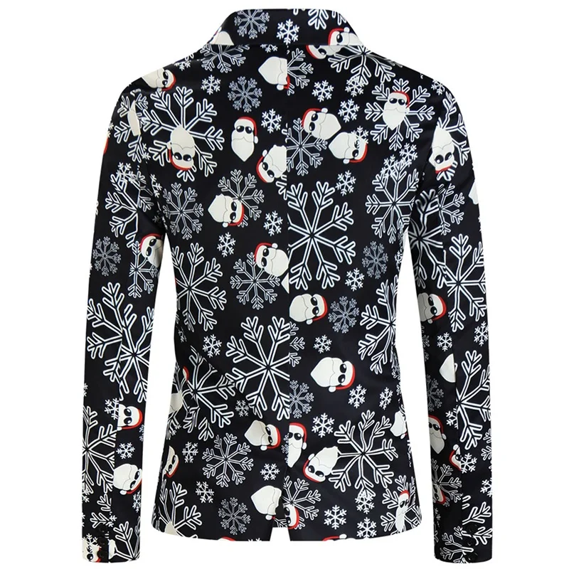 Men Christmas Suit Long Sleeve Single Breasted Jacket with Vest Pants Set Formal Outfit