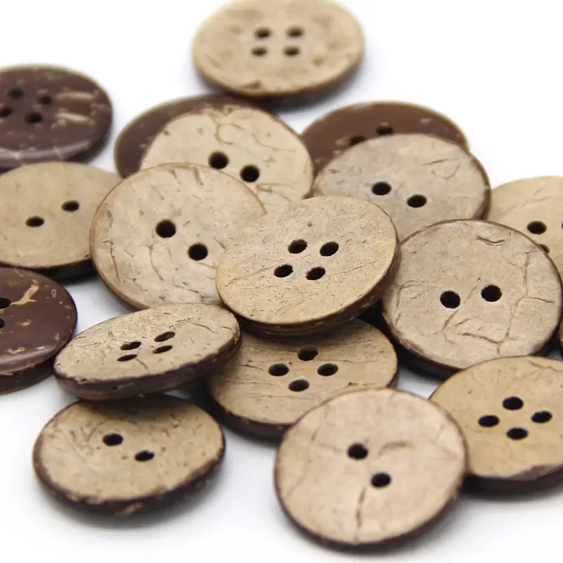 Natural Wooden Coconut Sewing Buttons For Clothing Decorations Scrapbooking Eco-friendly Wood DIY Crafts Accessories Wholesale