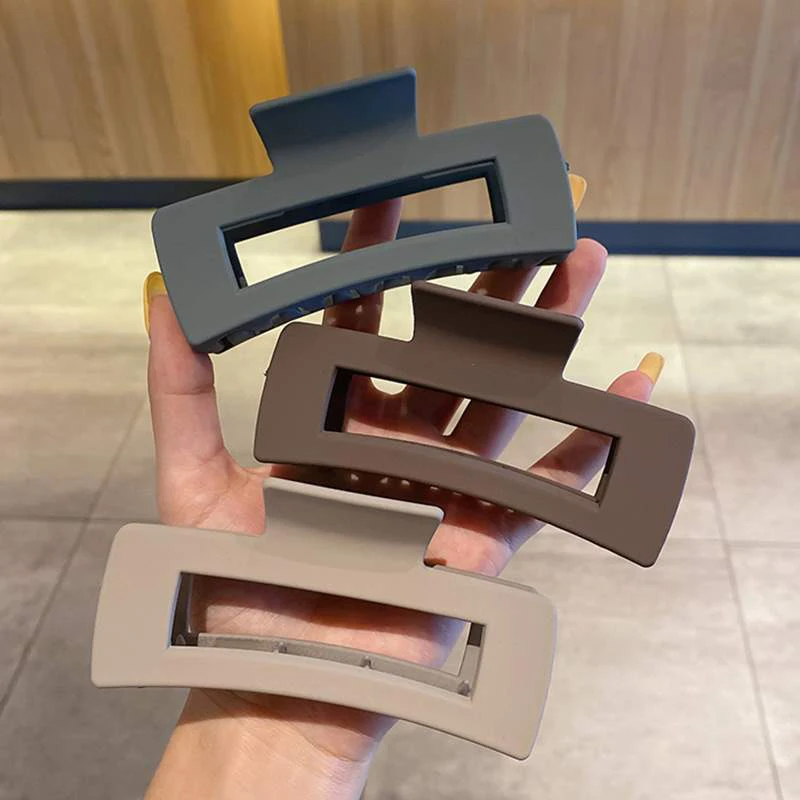 

Простые квадратные геометрические матовые зажимы для волос, женские ажурные зажимы для конского хвоста, инструменты для макияжа и укладки, головной убор