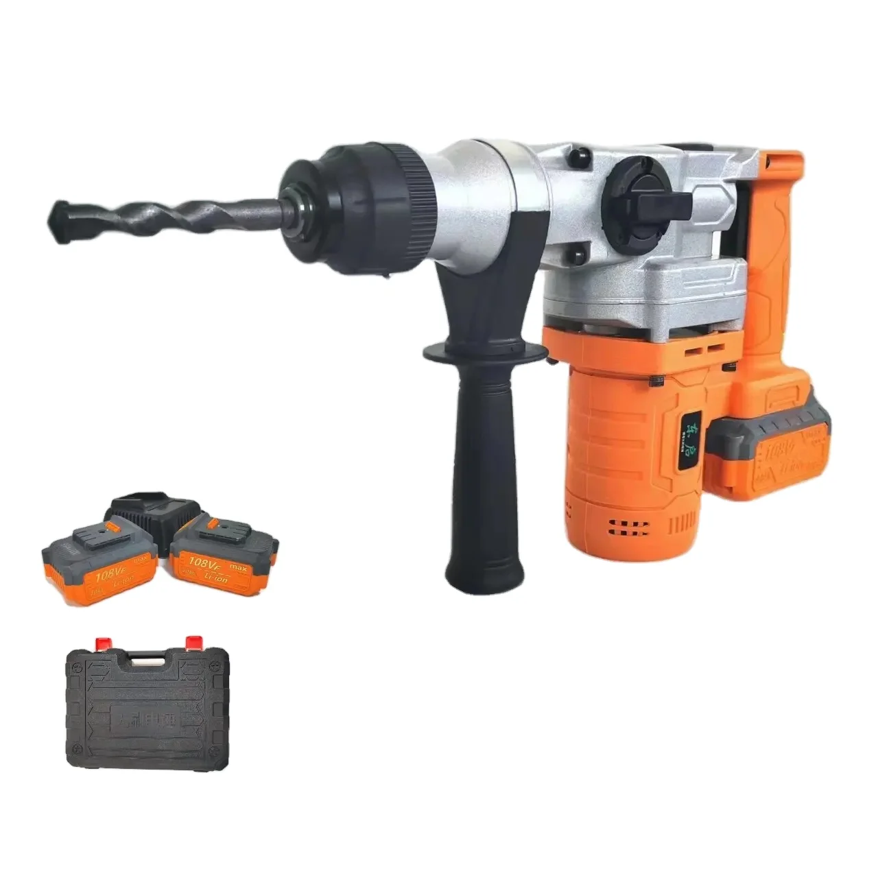 Heavy duty electric hammer drilling rig rotary impact electric drill with 2 * 4.0AH battery plastic toolbox 2