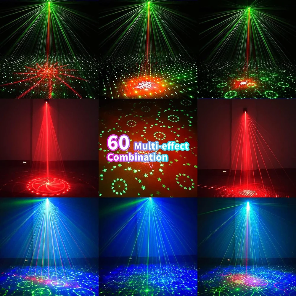 Party Lights RGB DJ Disco Stage Projection Light Remote Control Portable Light LED Indoor DJ Lights for Birthday Christmas Dance