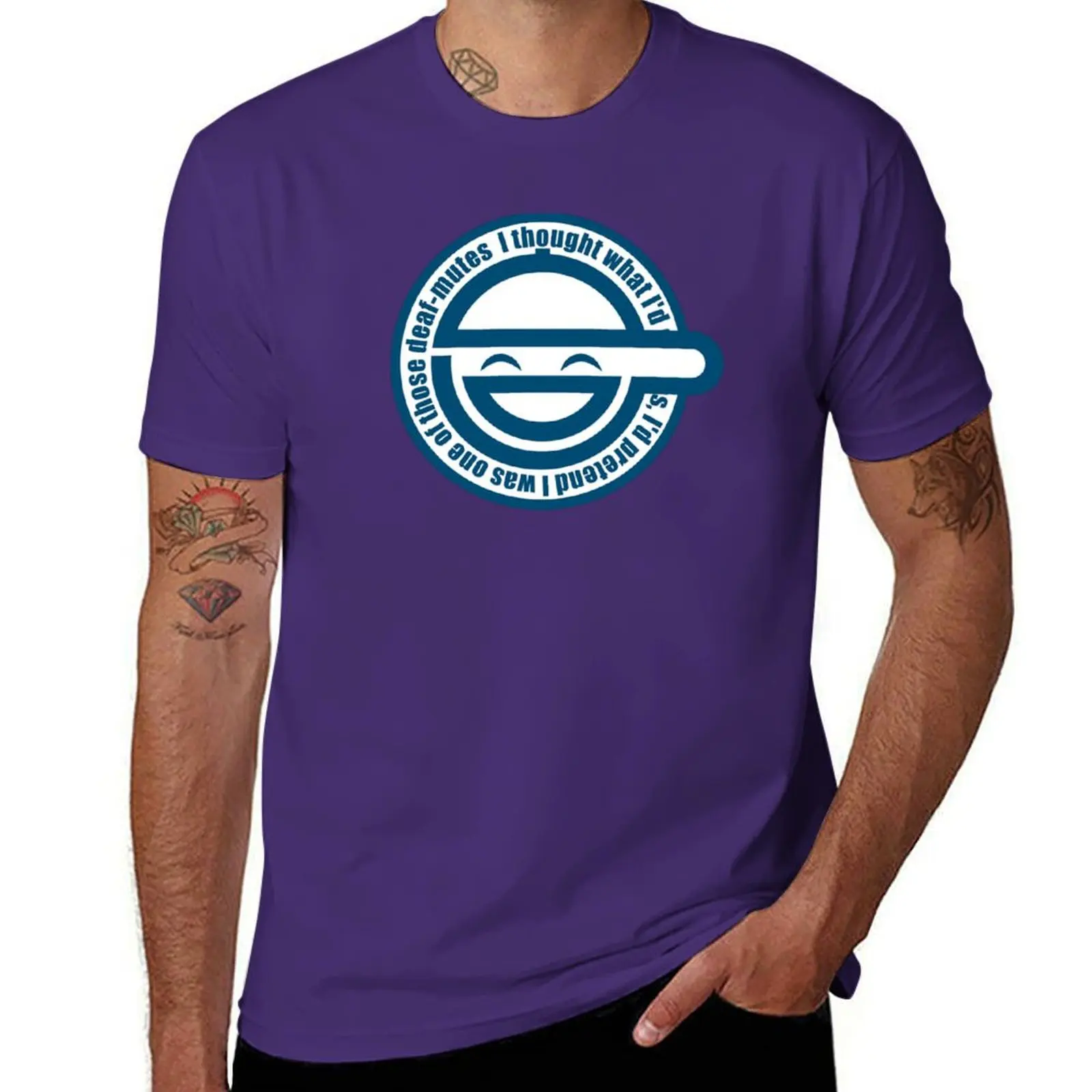Laughing Man Graphic Anime Black Designer T-Shirt