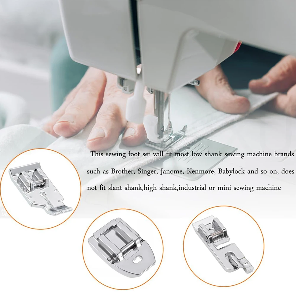 Adjustable Guide Presser Foot For Low Shank Sewing Machines - Fits Brother, Singer, Janome, Juki, Baby Lock