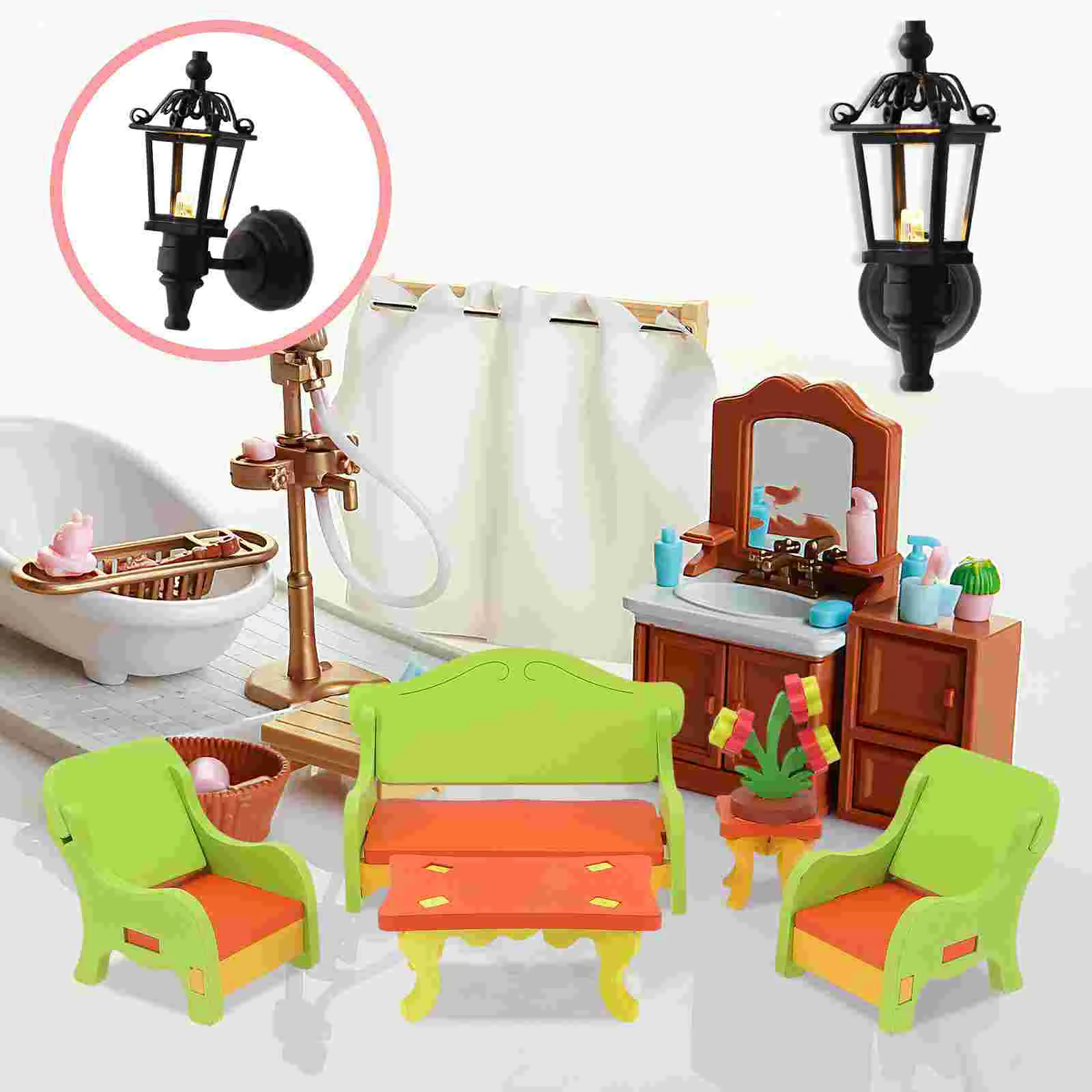 

Имитация настенной лампы, искусственный кукольный домик, винтажная стена, фотообои, Миниатюрный мир, аксессуары «сделай сам»