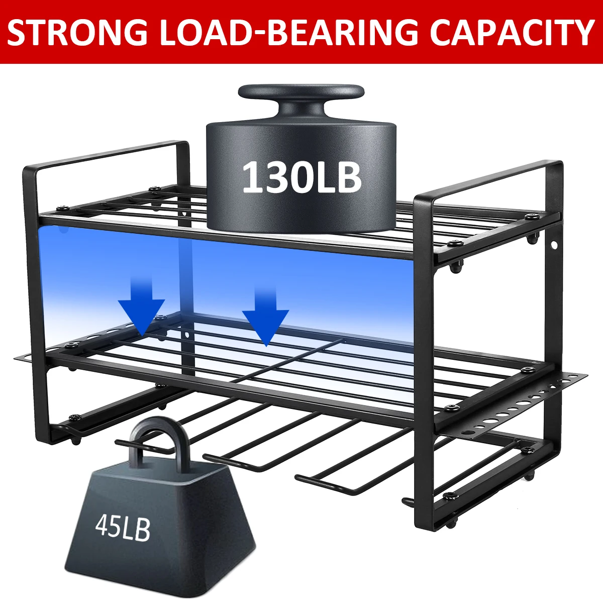 Power Tools Organizer Heavy Duty Tool Storage Wall Floating Shelf Electric Drill Tool Storage Garage Workshop Wrench Organizer