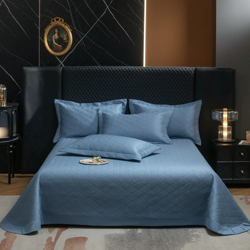 3Pcs Luxury Pure Cotton Embossing Quilted Bedspread, Bed Cover, Mattress Topper Coverlet, Bed Sheet Set, Pillowcases, Queen King