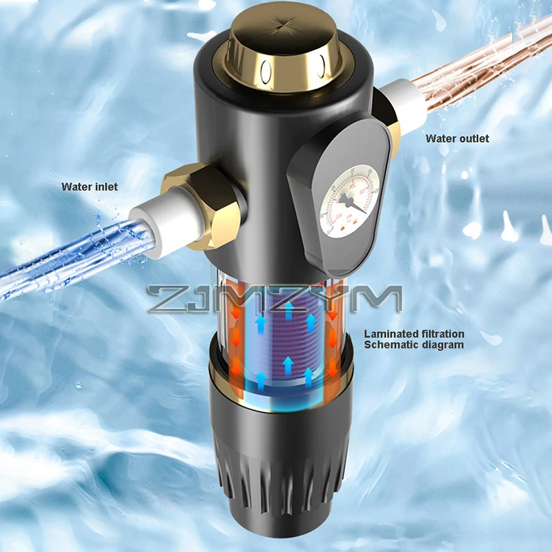 Automatic Flushing Purifier System,Reusable Whole House Spin Down Sediment Water Filter Backwash Prefilter
