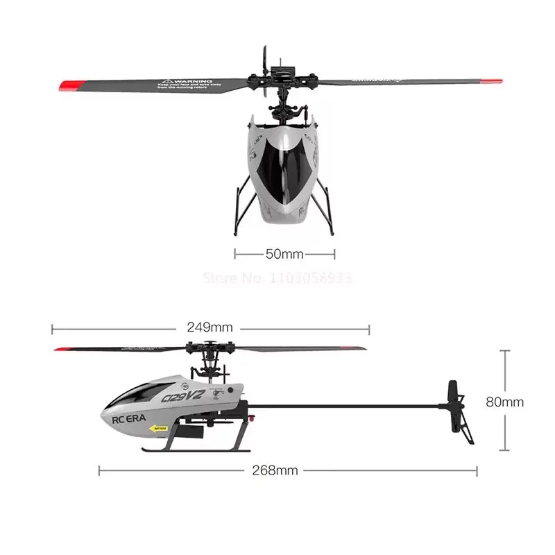 Four Channel Aircraft Model C129v2 Helicopter Single Blade No Aileron Pneumatic Stunt Remote Control Aircraft Boy Toy Gift 5
