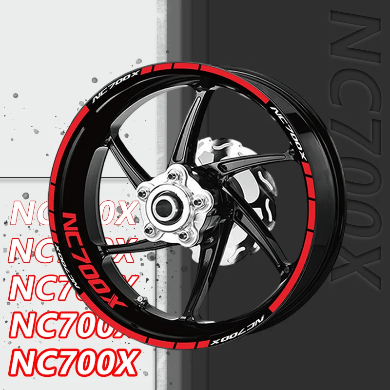 For Honda VTR 1000 1000F 250 NC700 NC700X NC700S Motorcycle Wheel Sticker Front Rear Decals Tire Rim Stripe Reflective Stickers