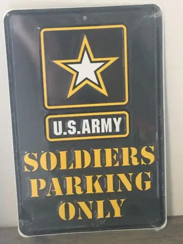 

U.S. ARMY SOLDIERS PARKING ONLY ~~ Embossed Metal Sign Military 8" X 12"