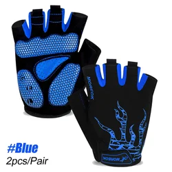 Breathable Non - Slip Cycling Gloves with 5MM Padding for Mountain and Road Biking (Blue)