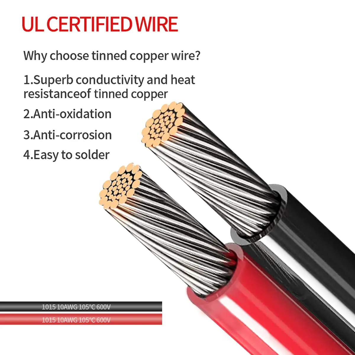 SAE 배터리 커넥터, ELFCULB 10AWG SAE-O 링 터미널 하네스 2핀 퀵 디스커넥트 SAE 배터리 케이블(오토바이용)