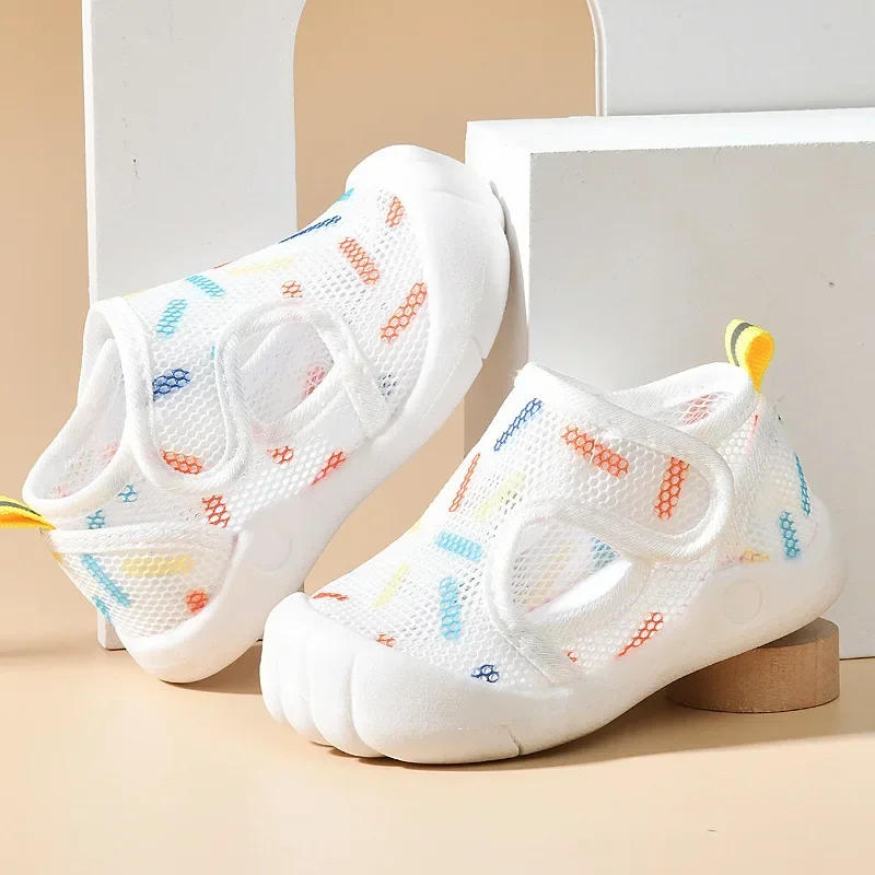 

Летние дышащие детские сандалии из сетчатой ткани, повседневная обувь унисекс для детей, нескользящая Мягкая подошва, обувь для первых шагов, легкая обувь для младенцев