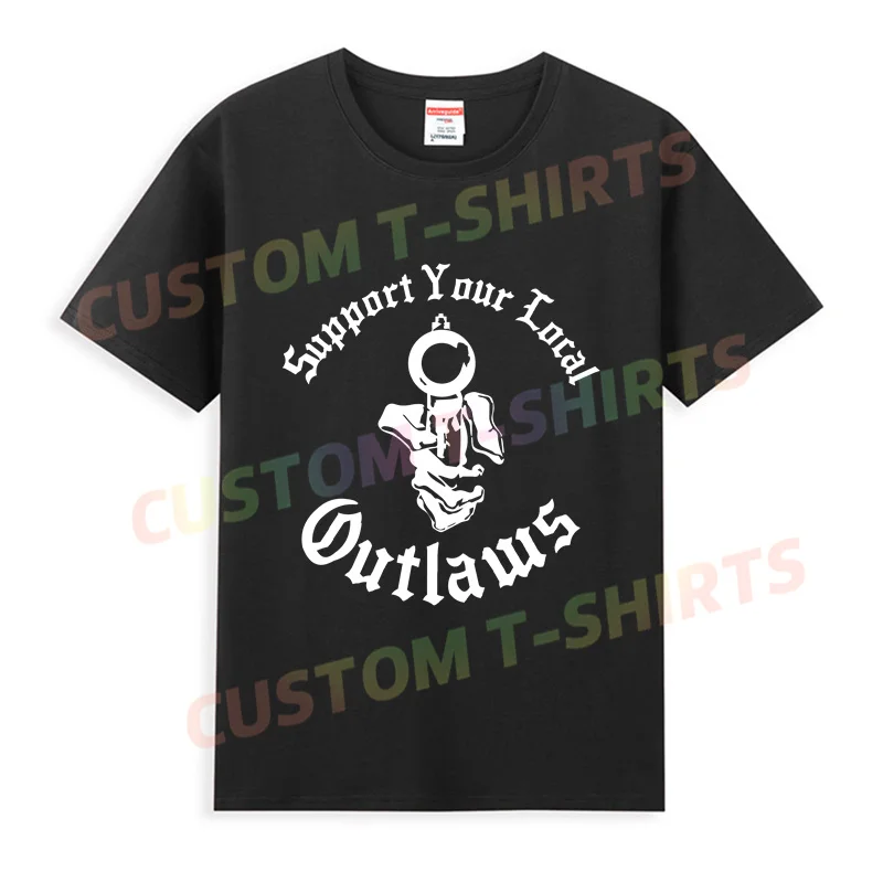 

2024 Men T Shirt Casual Support Your Local Outlaws T-shirt Graphic Oversized Sports Tops Comfortable Streetwear S-3XL Cool Tee